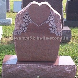India red granite headstone