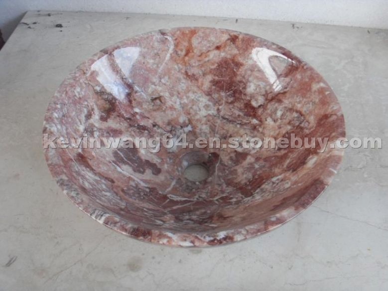 red marble basin