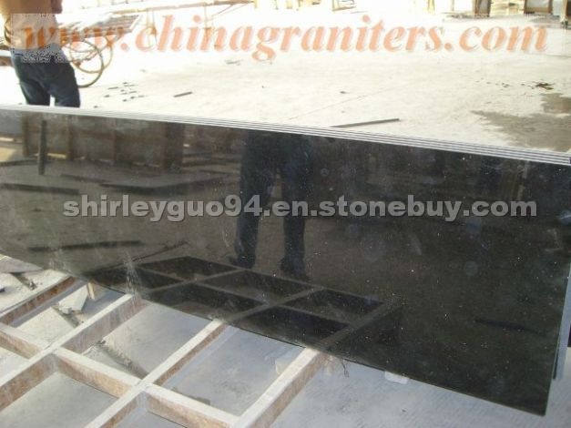 Black Galaxy granite slab prefabricated countertop