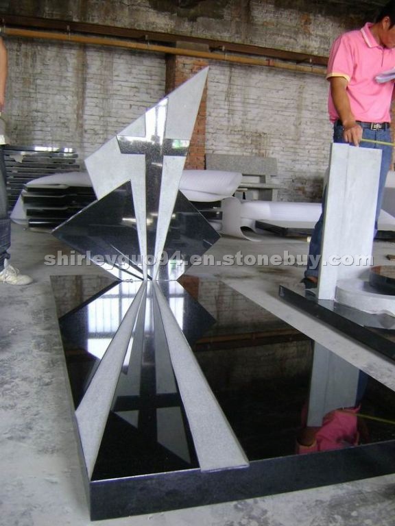 Absolute Black Shanxi Black granite tombstone monu