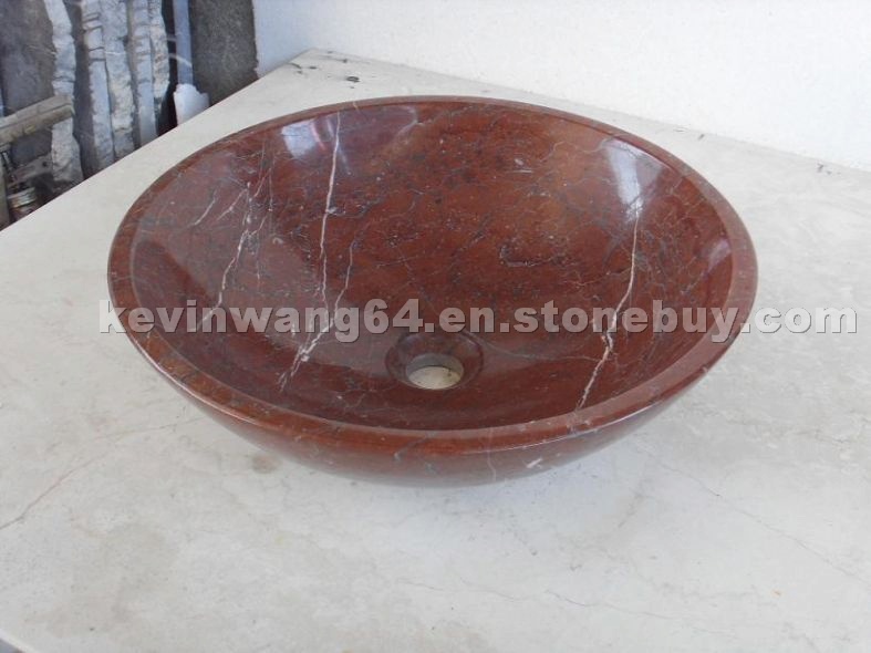 marble stone red basin