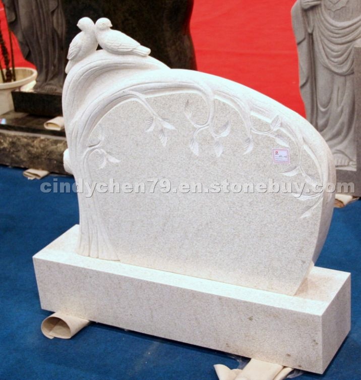 Pearl White Tombstone, Granite Monument