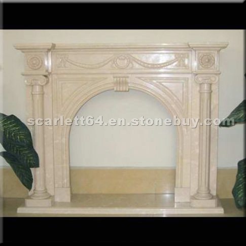 New Beige Marble Fireplace New Beige Marble Fireplace