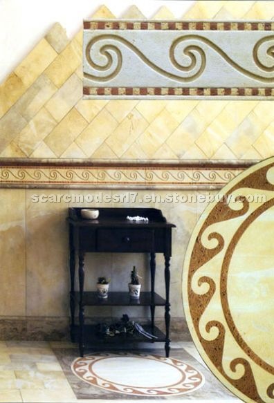 Travertine molding, medallion