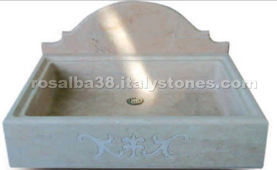 Travertine Carved Basin
