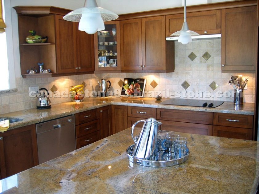 Counter top and Island in Yellow River granite