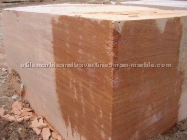 Red Travertine Block