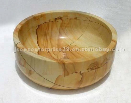 Teakwood marble round sinks