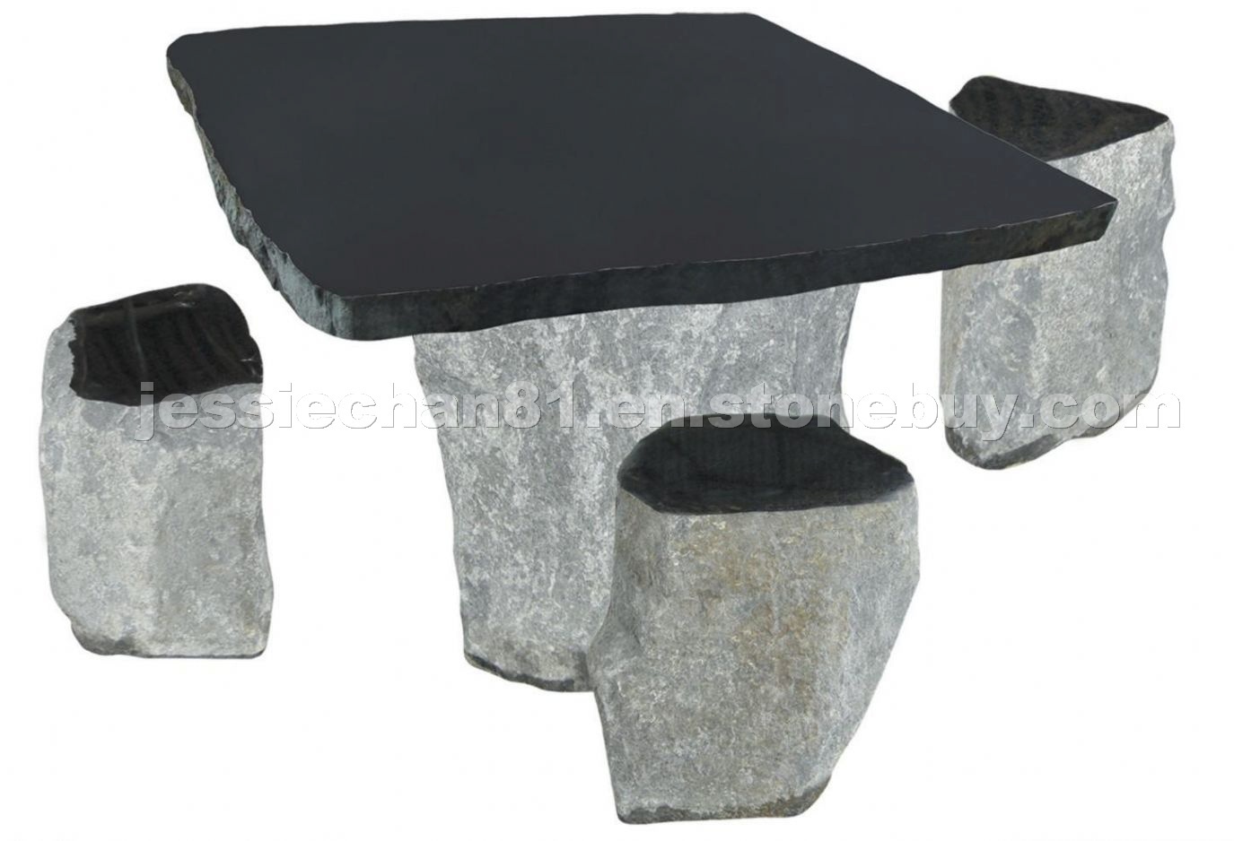 granite table set stone bench
