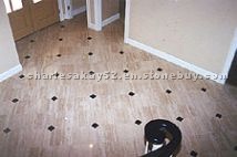 Roman Travertine Absolute Black Granite Dots