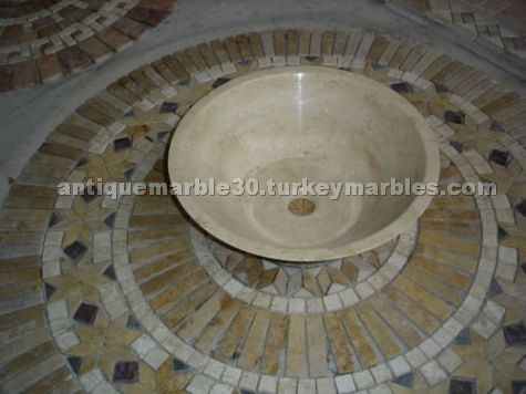 Travertine Carved Basin