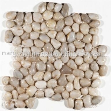 Interlocking White Mesh Pebble Tile