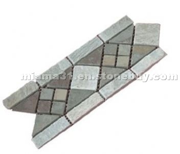Slate mosaic border Slate mosaic border