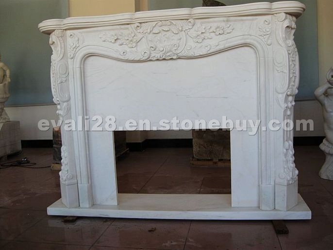 White marble fireplace
