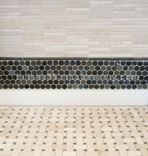 Crema Marfil- Lagos Azul Dot Mosaic