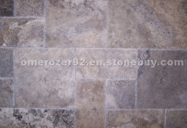 Silver Travertine, Brushed & Chiseled