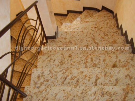 Sivakashi Yellow and Nero Impala Granite stairs