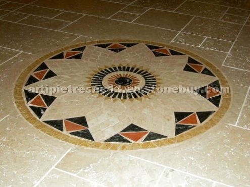 Rosone-travertine marble madellion