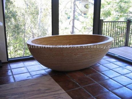 Noce Travertine Bath Tub