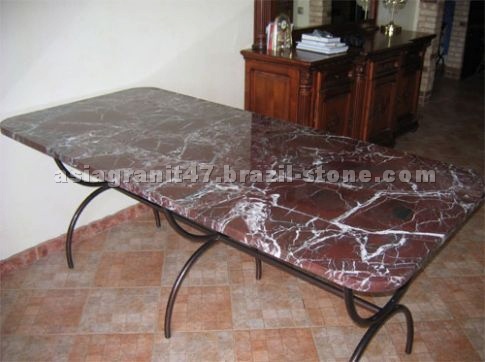 Rosso Levanto marble tabletop