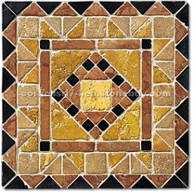 Travertine-Marble Mosaic Composition