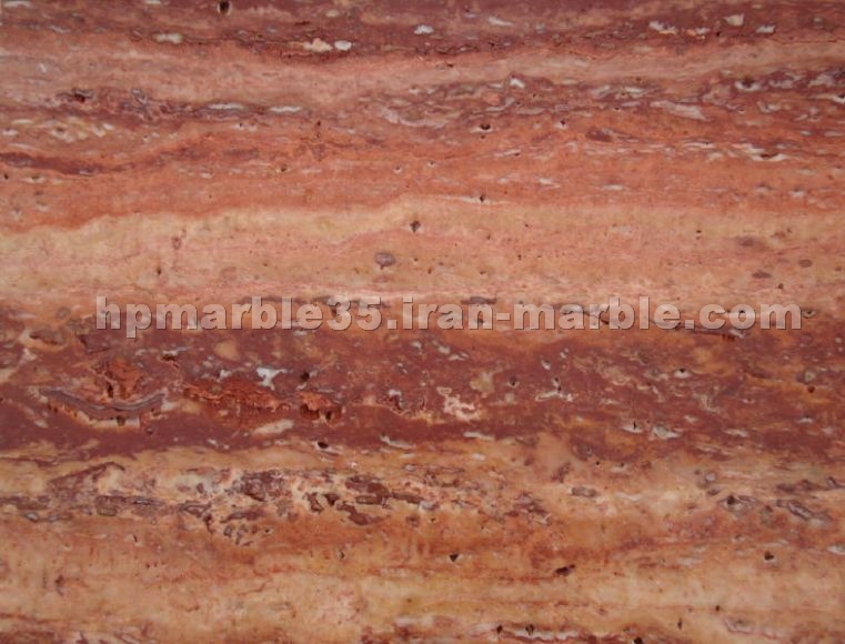 Red Travertine Vein Cut