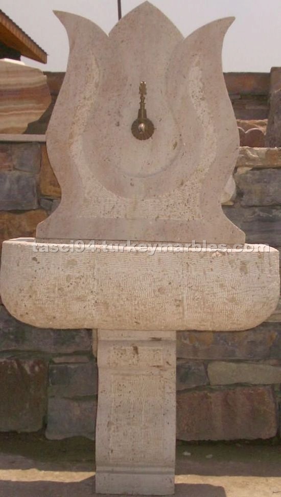 Hand-carved Travertine Fountain