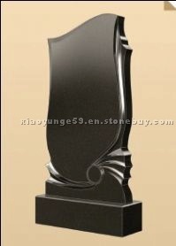 Black granite tombstone