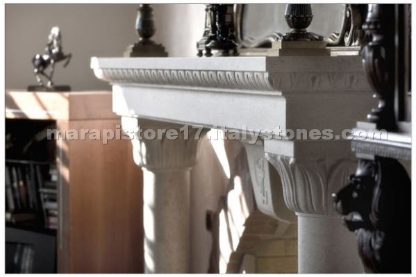 Nabresina Limestone Fireplace