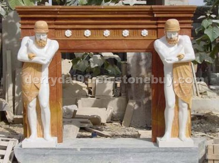 stone carving fireplace