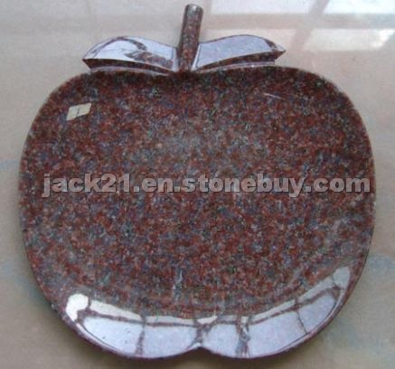 Red granite carved plate