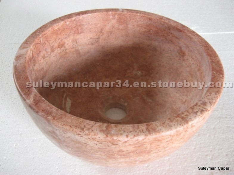 Red Travertine Sink