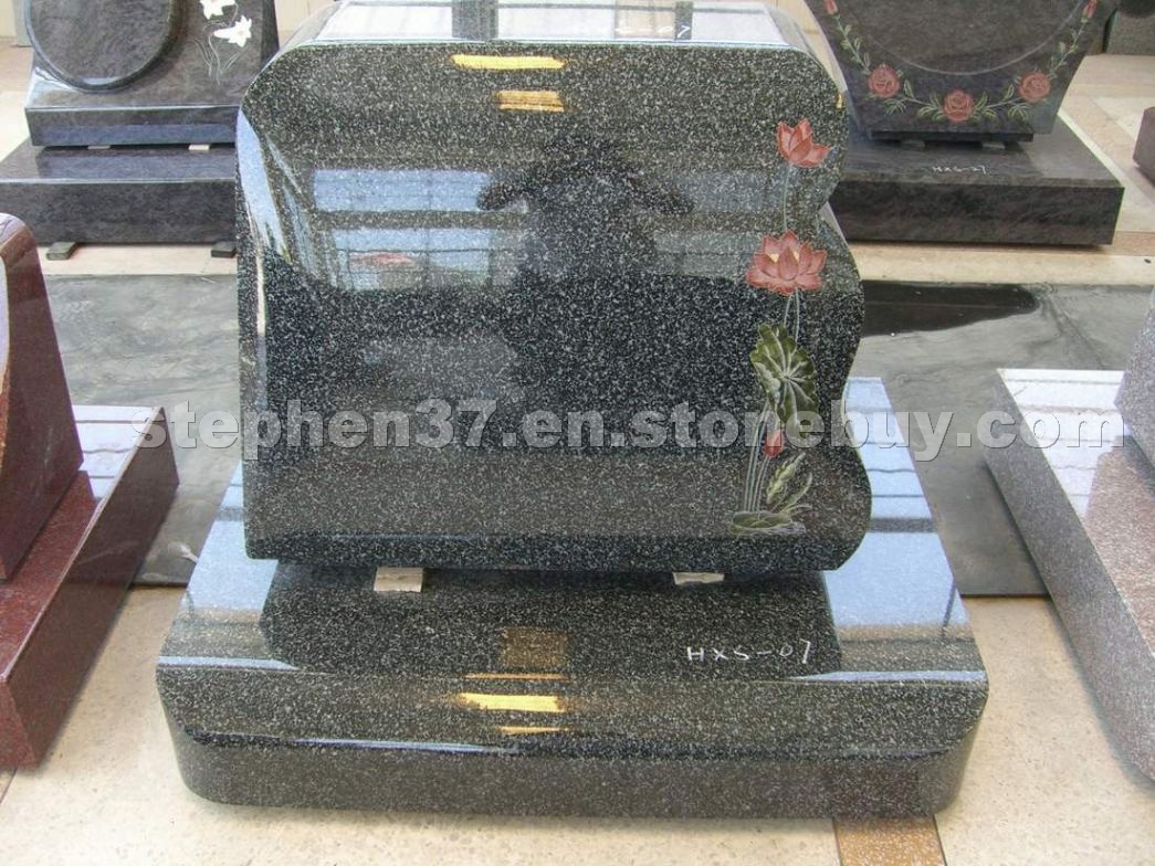 Black Monuments Tombstones with flower