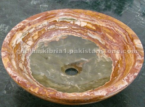 Multicolor Red Onyx Basin