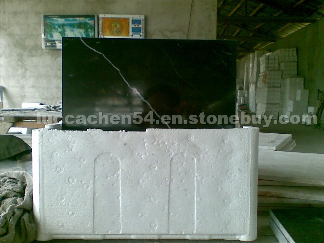 Black and white root marble