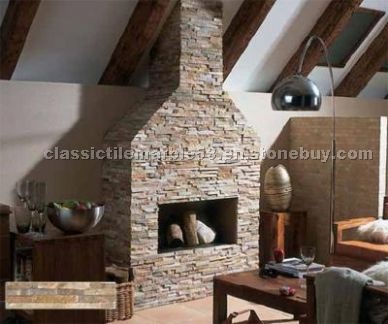 Brick Lhasa slate fireplace