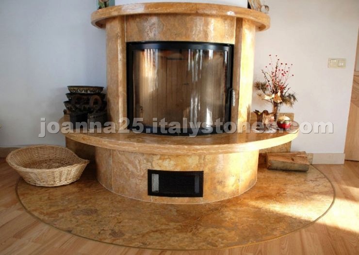 Giallo Reale Marble Fireplace