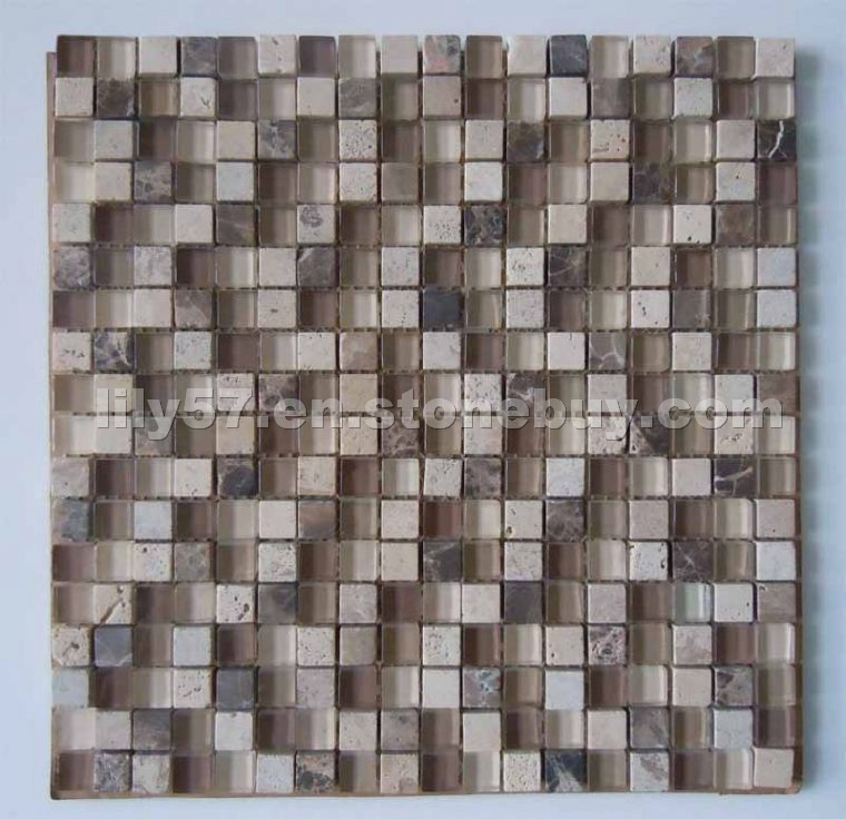 Crystal Glass & Marble Mosaic CTR-GM-S009