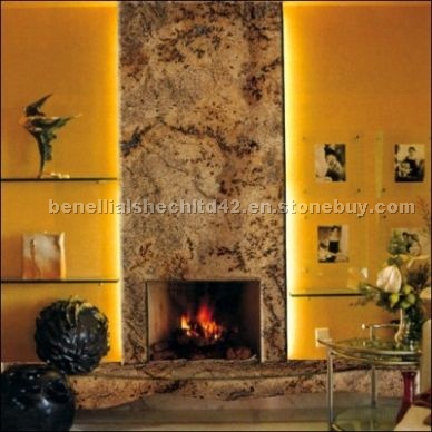 Lapidus Gold granite fireplace