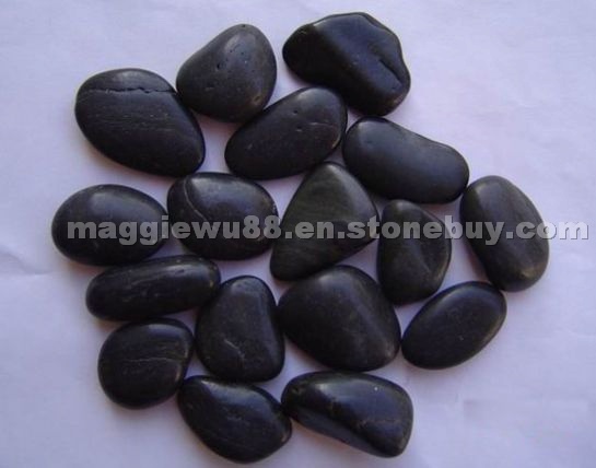 black pebbles, river stone, machine-made pebble, n