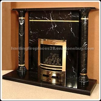 The Pharaoh Marble Fireplace - Nero Marquina and S