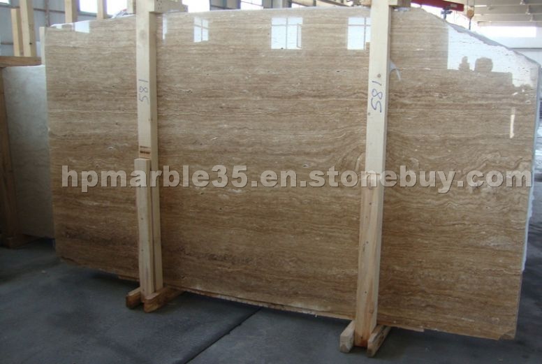 Noce travertine vein cut slab