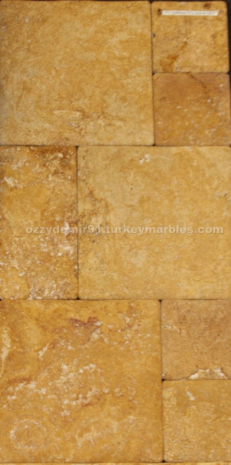 Gold Wavy French Pattern Travertine
