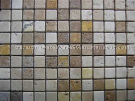 Mixed Travertine Mosaic - Tumbled Unfilled