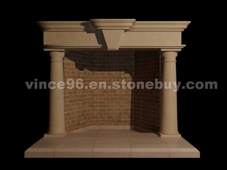 Athens with Full Round Columns Fireplace