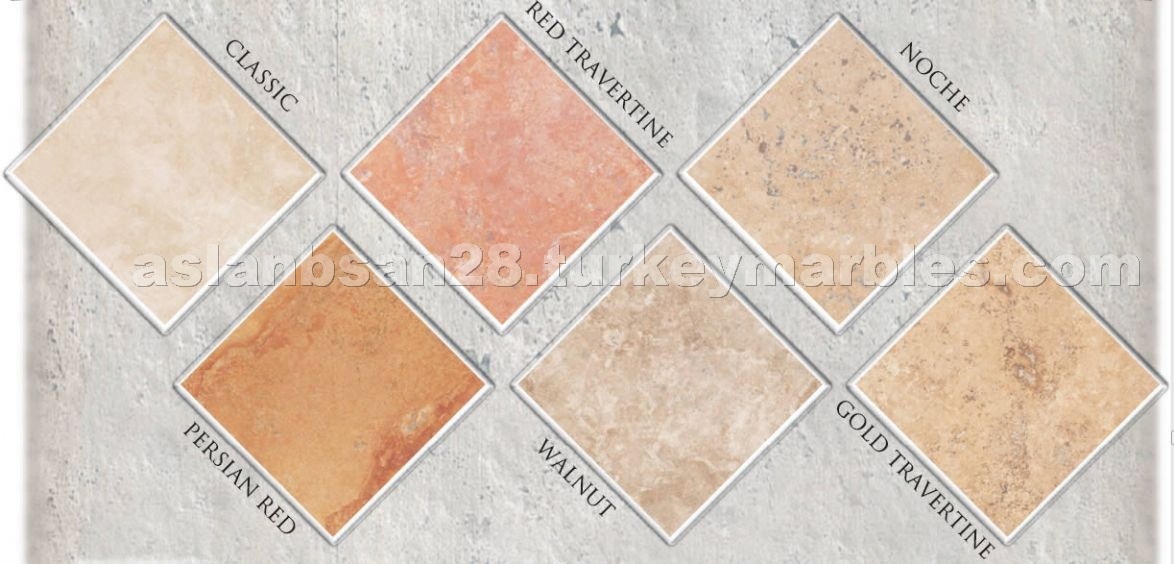 Travertine tiles, slabs