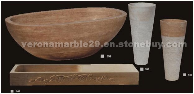 Noce Travertine Bath tub