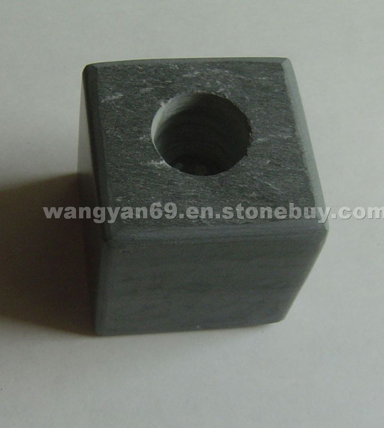 Natural slate candle holder