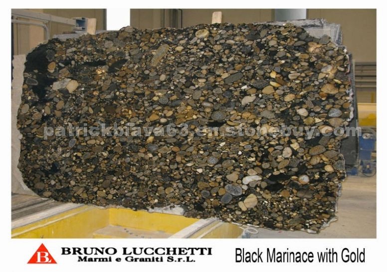 Black Marinace with Gold Slabs Black Marinace with Gold Slabs