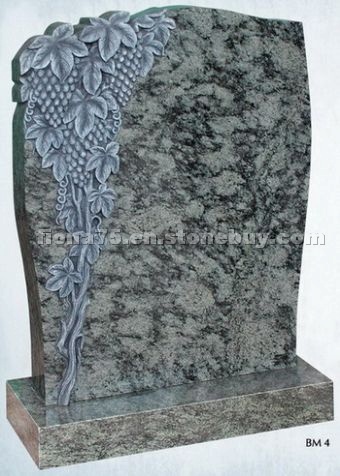 Olive Green Granite Tombstone - BM4
